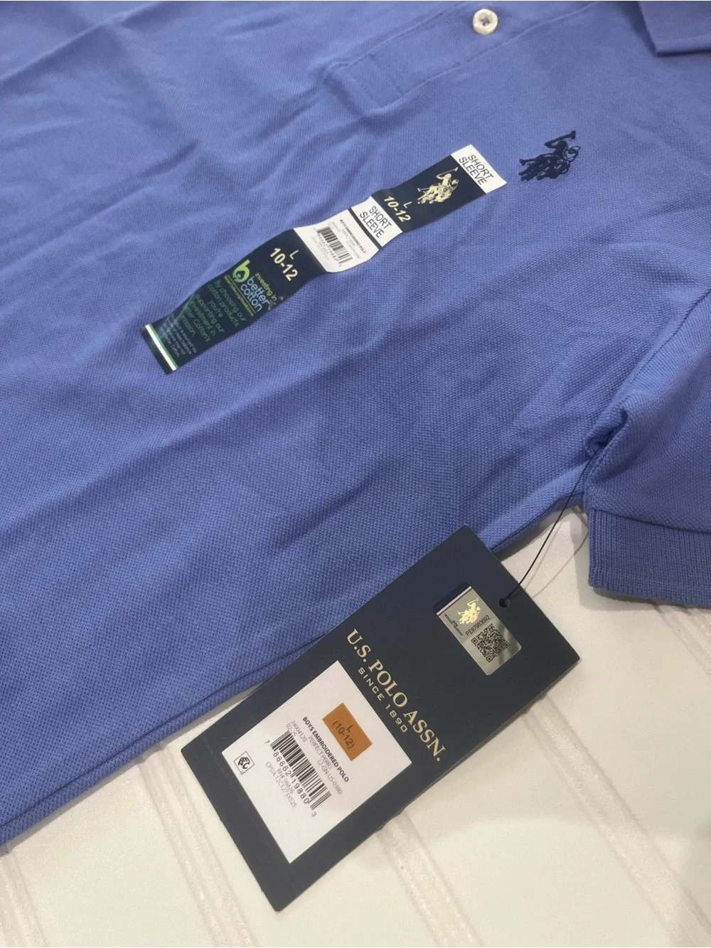 U.S. Polo Assn. Boys' Blue Polo Shirt, Size 12